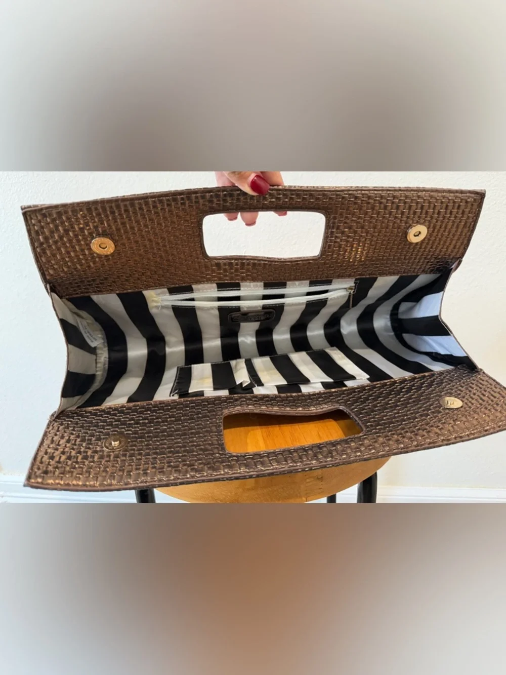 Woven Brown Clutch Handbag
